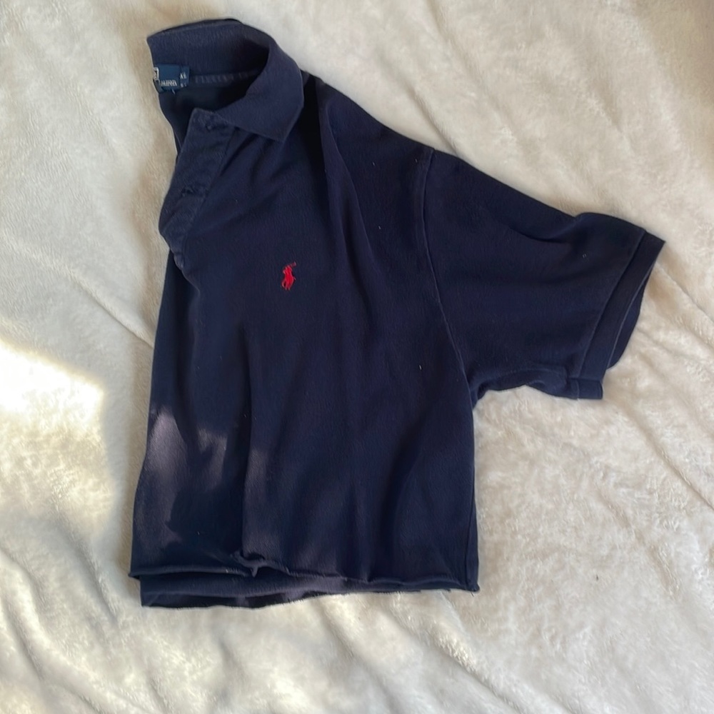 Cropped Polo Ralph Lauren Short Sleeve Shirt SIZE XL